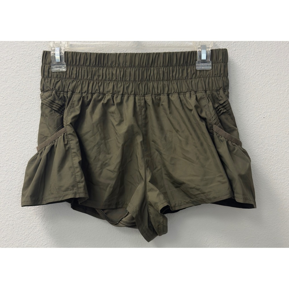 FP Movement The Way Home Shorts Womens XS Olive Green Free People Smocked Shorts